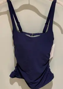 Athleta navy square neck bra cop tankini NWT