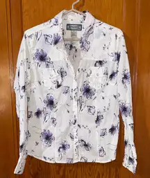 Shyanne White and Purple Floral Shirt