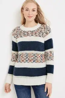 NWT Maurices Navy Stripe Popo Crew Neck Sweater​​​​​​​