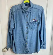 Disney  chambray fall eeyore Winnie the Pooh shirt