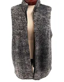 Kaleidoscope Soft Sherpa Full Zip Vest Size Large Layering Pockets Casual Warm