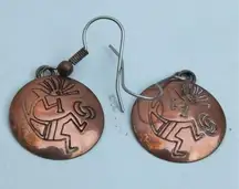 Stylish Copper Vintage Earrings, Boho Style Southwestern Jewelry