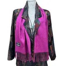 Christian Dior  Monsieur Fuchsia Cashmere-Feel Acrylic Soft Fringe Scarf