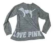 PINK Victoria's Secret size XS sequin white Gray Long Sleeve Shirt y2k 90s