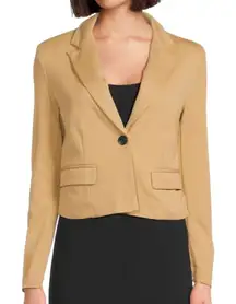 Adrienne Landau Onyx Tan Crop Stretchy  Blazer(Size Large)