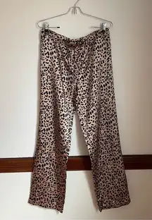 Rachel Zoe Chic Brown Silky Animal Print Trousers or Pajama Pants M