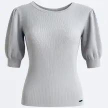 T Tahari Ribbed Elbow Puffed Sleeve Sweater. Size Extra Small