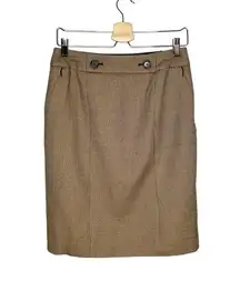 Carlisle Micro Houndstooth Wool Silk Blend Academia Pencil Skirt