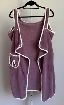 Cardigan sleeveless Purple cottage cherry cloth‎ open floaty cardigan sz L