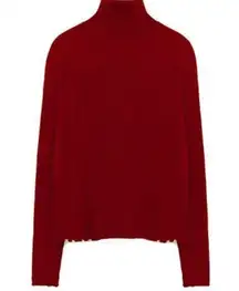 ZARA  KNIT Turtleneck Sweater Dark Red Size M NEW