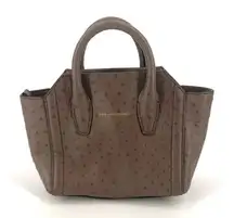 NWT Diane Von Furstenberg Embossed‎ Ostrich Mushroom Satchel Stella mini Bag