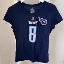 Majestic NFL Tennessee Titans Navy T-Shirt Mariota Size Medium
