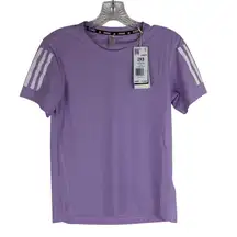 Adidas Own The Run Tee Shirt Womens XXS Purple Running Athletic NEW