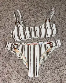 hollister striped swimsuit 