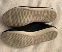 Clarks Artisan Black Ribbon Lace Up Ballet Flat Sneaker Shoes Womens 8.5