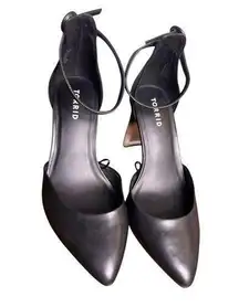 Torrid Black Ankle Strap Pointed Toe Lucite Ombre Heel Pumps 9WW Wide Width Plus