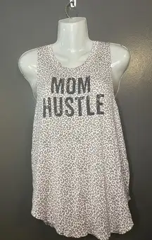 Grayson Threads Tank Top Womens Medium Gray Leopard Mom Hustle Graphic Shirt