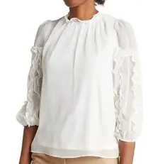 NWOT Cece Ruffle Mock Neck Blouse - size L