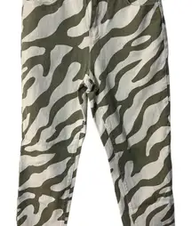 Green and White Zebra Print Pants