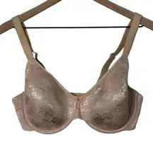 Wacoal Full Coverage Lace Overlay Underwire Bra Beige 36DDD Intimates Comfort