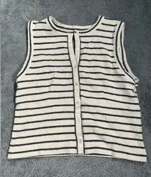 Madewell Black and White Striped Knit tank  Top