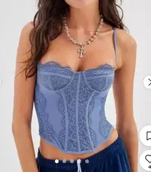 Urban Outfitters Blue Lace Corset Top
