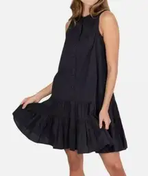 NWT Joie Limited Edition Button Front Sleeveless Black Tiered Dress XL