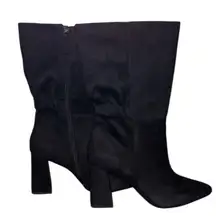 Eloquii Wide Faux Suede Klaire Scrunch Boots