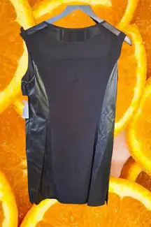 New Julia Jordan Black Sleeveless‎ Dress with Faux Leather Side Size 6