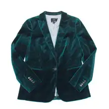 NWT J.Crew Parke Blazer in Old Forest Green Cotton Velvet Jacket 6
