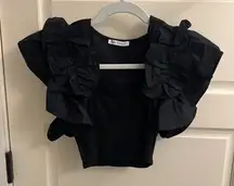 Zara ruffle sleeve crop top
