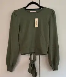 NWT Mi Ami (Francesca's) Sage Sweater with Bubble Sleeves - Size‎ M