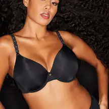 Natori Pure Luxe Custom Coverage Contour Underwire Bra Black 32G (DDDD)