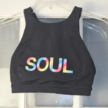 Lululemon X Soulcycle Womens Black Free To‎ Be Serene High Neck Sports Bra 4