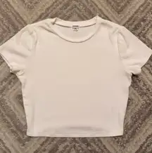 Garage Plain White Cropped Shirt