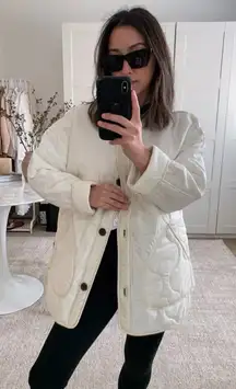 Abercrombie Quilted Cream Liner Jacket Fall