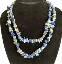 New Free People Bohemian Lapis Lazuli Chip Adjustable Necklace