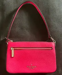 Kate Spade Leila Convertible Wristlet Wallet Purse Pebble Leather Pink Clutch