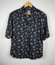 Pendleton Classic Rayon Button Down Short Sleeve Shirt Geometric Print