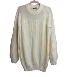 SheIn MOTF  Cream Oversized Wool Mohair Blend Sweater Dress NWT