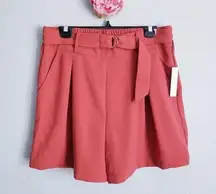 Abound Burnt Orange High Waisted Belted Pull On Shorts