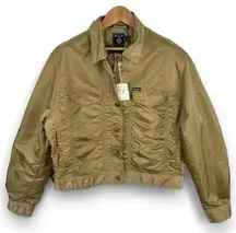 Buttons NWT Faconnable Bomber Jacket Size L Double Pocket Front W/ Zipper And