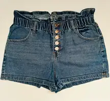 Wild Fable High Waist Denim Shorts with Button Detail