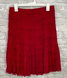 J.Crew Pleated knee-length skirt in bow-print viscose chiffon