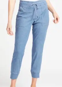 Level 99 Gabrielle Pull On Jogger Pants Chambray Ray of Light Blue NWT Medium