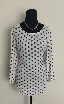 Van Heusen Black and White Polka Dot Blouse