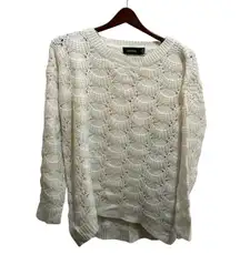 MINKPINK Cream Cable Knit Crochet Lace Sweater Women's Size S