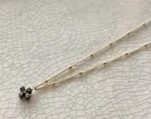 Dainty Marcasite Cross Pendant On A 14.5” Chain Necklace 1” Extender