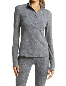 💕ZELLA Basalt Jacquard Half Zip Running Top ~ Grey Shade Swell Jacquard XL NWT