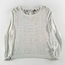 Cabi Women's Cotton Blend‎  Light Weight Sweater Size M Laced Back Pullover